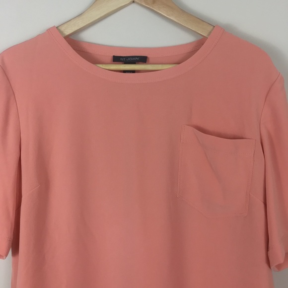 St. John Short Sleeve Oversized Blouse Top - Picture 8 of 8